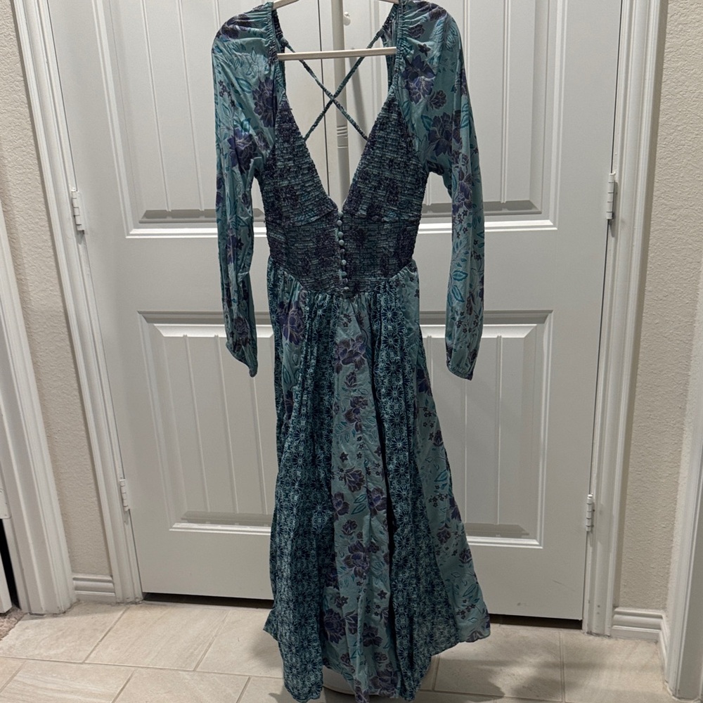 FP Movement by Free People Teal and Purple Backless Dress